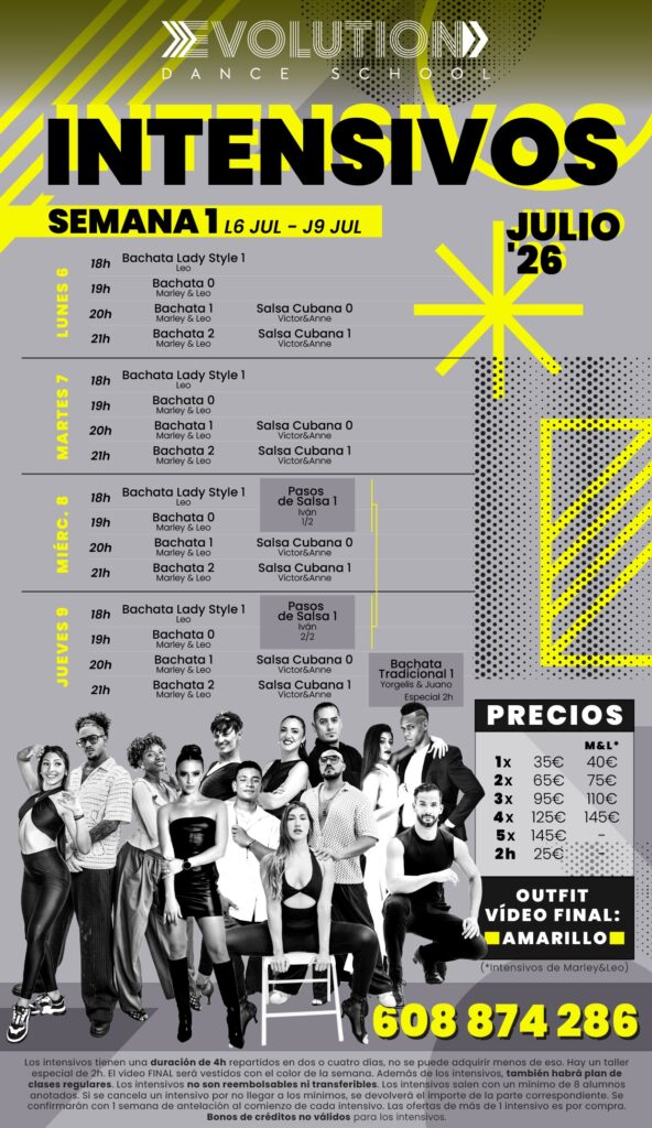 semana 1 intensivos clases de baile Madrid