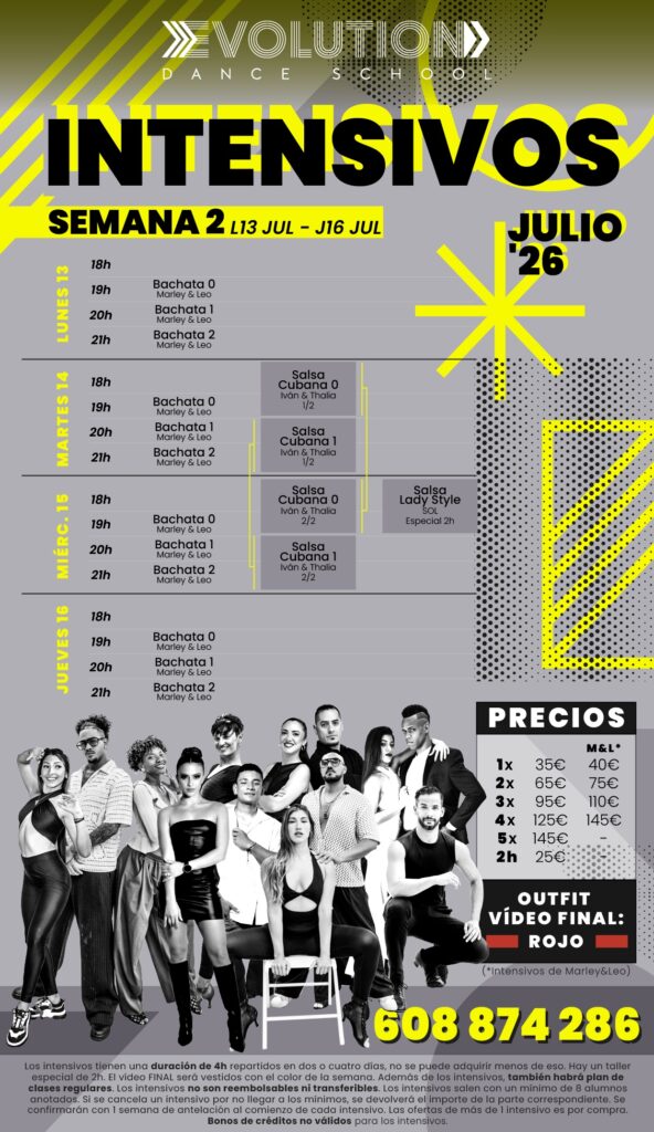 semana 2 intensivos clases de baile Madrid