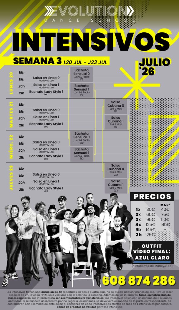 semana 3 intensivos clases de baile Madrid