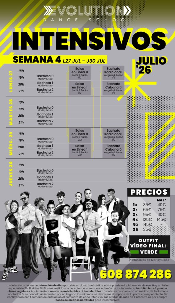 semana 4 intensivos clases de baile Madrid